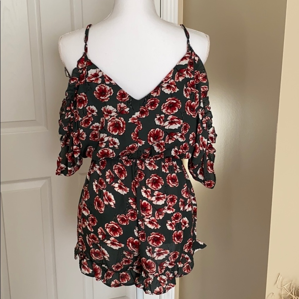 Rose Romper with Ruffles Off-Shoulder, Small Cottagecore - Picture 15 of 15